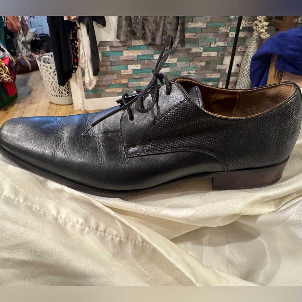 Black Leather Oxford Shoes